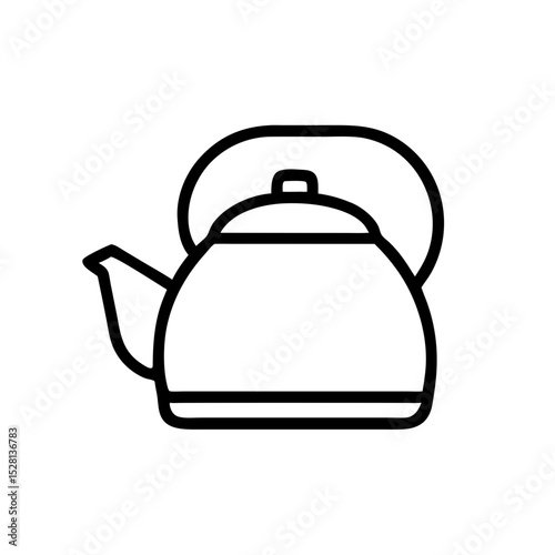 Simple tea kettle icon. Kettle illustration perfect for kitchen utensil infographics or home appliance website.