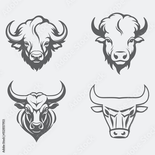 vector illustration of a bull