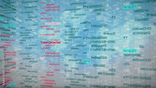 Malware Attack Hacking Code Cybersecurity Threat Ransomware Defense Data. Technology Animation.