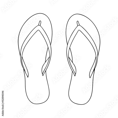 Simple line drawing of flip-flops in minimal style  