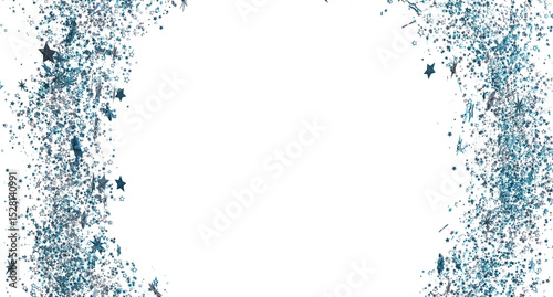 Valokuva Sparkling blue glitter stars border