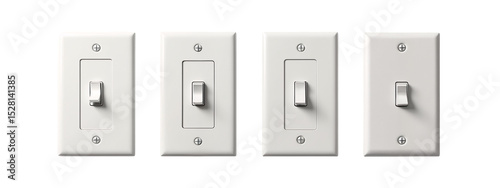 A set of four white light switches