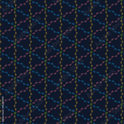 Colorful Dashed Pattern on Dark Navy Background