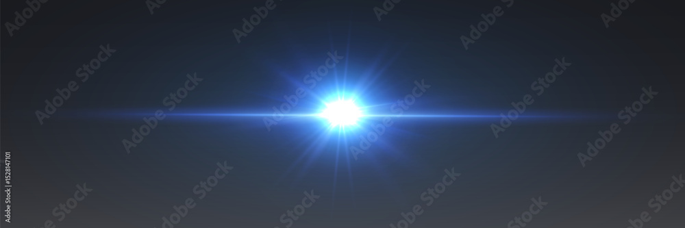 Fototapeta premium Glowing light effect of explosion. Flash of stars and rays, shine, sparks, lens.