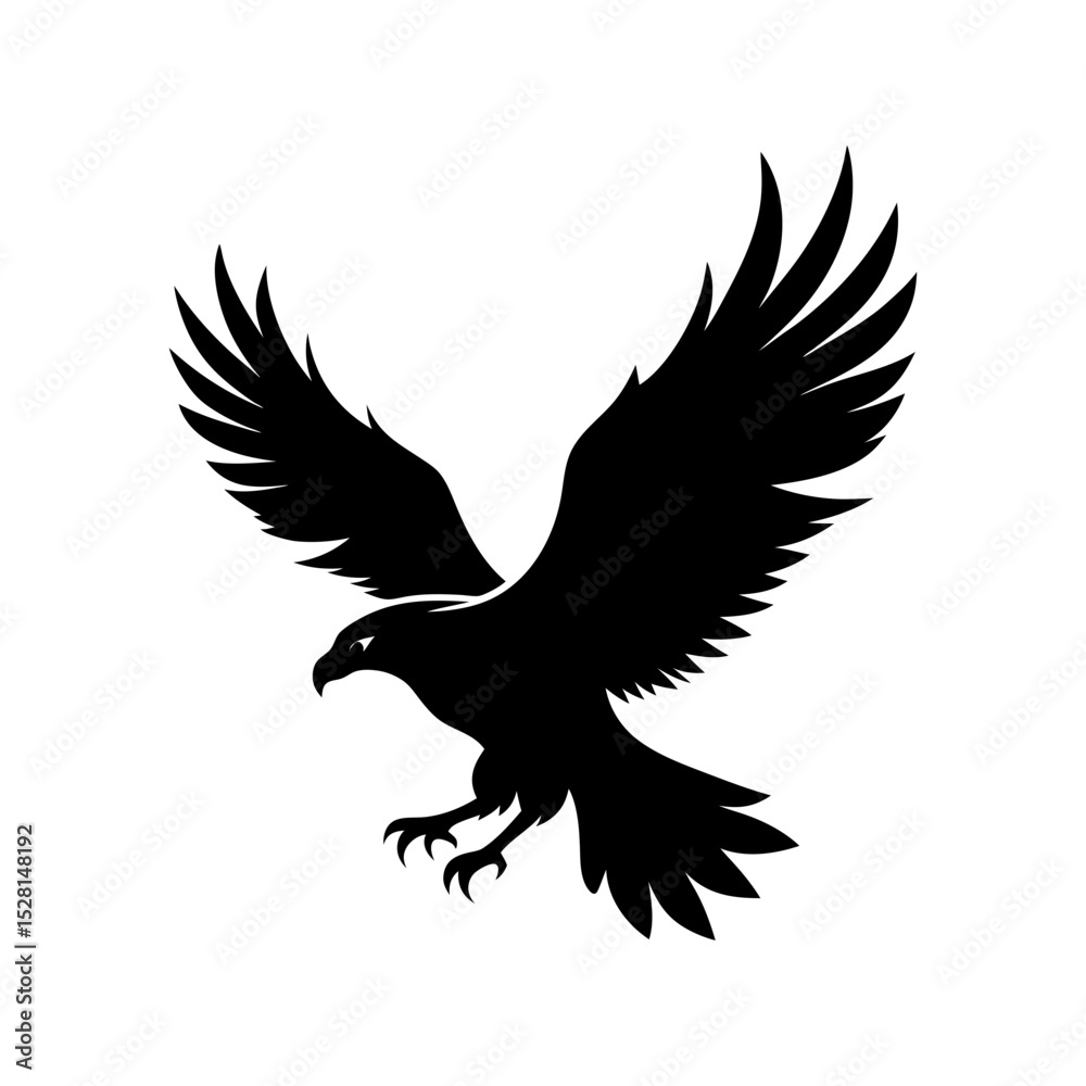 Fototapeta premium flying eagle vector art silhouette