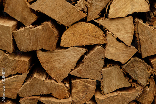 High-resolution image of neatly stacked firewood logs.  Perfect for backgrounds, textures, or winter themes.