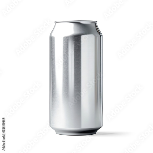 Plain White Aluminum Can on a Transparent Background