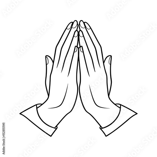 folded hands prayer palm to palm hands christ vector art