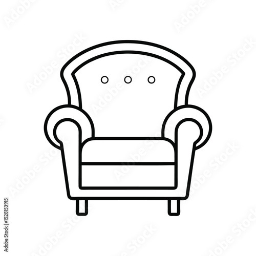 Classic Armchair with Vintage Design Isolated on White Background