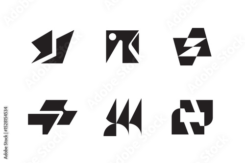 Modern, geometric, abstract logo design templates. Vector logo icon set for business and company