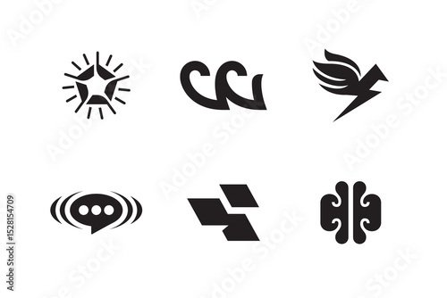 Modern, geometric, abstract logo design templates. Vector logo icon set for business and company
