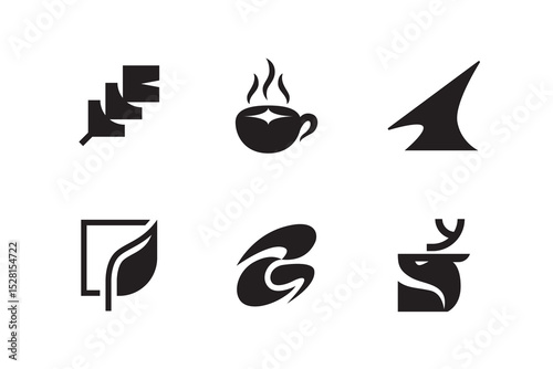 Modern, geometric, abstract logo design templates. Vector logo icon set for business and company