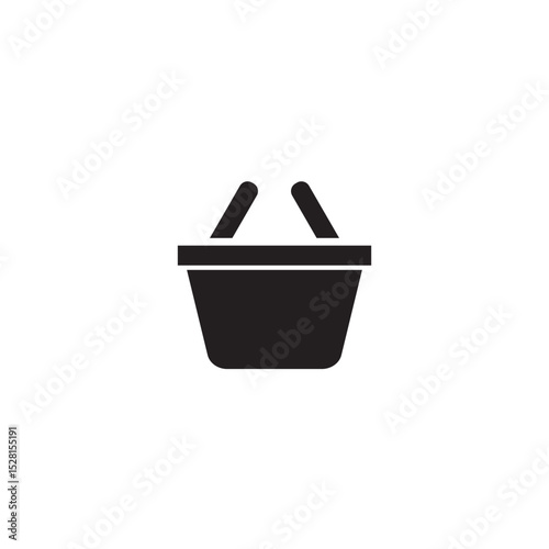 shopping basket icon Simple thin line logo