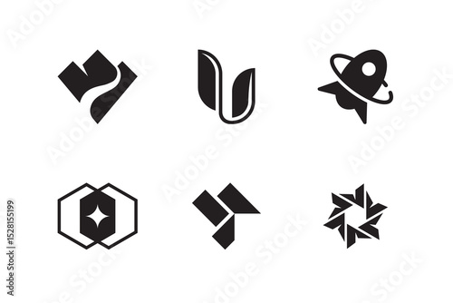 Modern, geometric, abstract logo design templates. Vector logo icon set for business and company