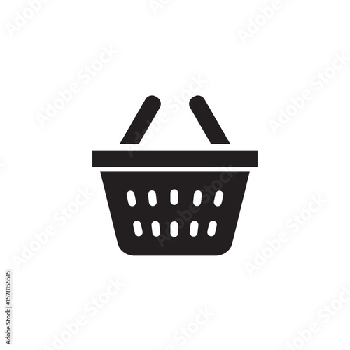 shopping basket icon Simple thin line logo