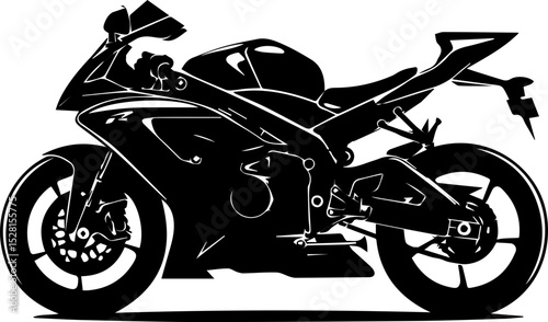 Motorcycle Vector Illustration black and white