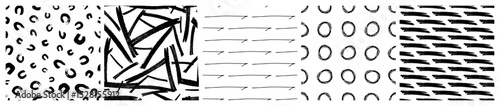 Set of seamless patterns with scribble smears