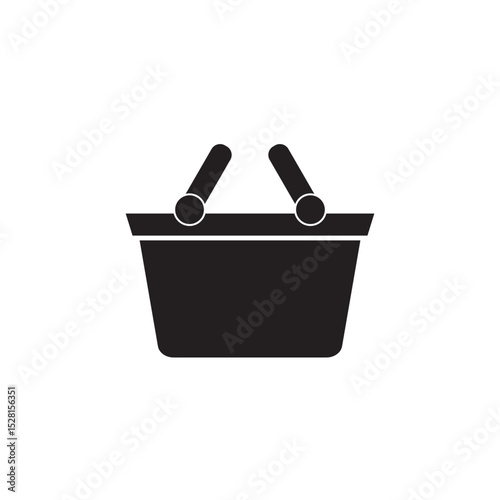 Shopping basket icon silhouette vector illustration