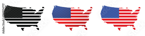 USA map.United States of America map.USA Map with federal states. Vector illustration.