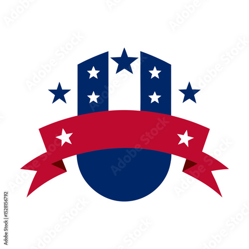 fourth of july banner vector art silhouette