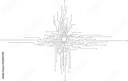 Minimalist Illustration of a Digital Computer Processor