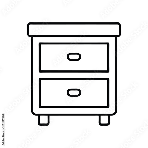 Chest of Drawers Isolated on White Background – Modern Storage Furniture