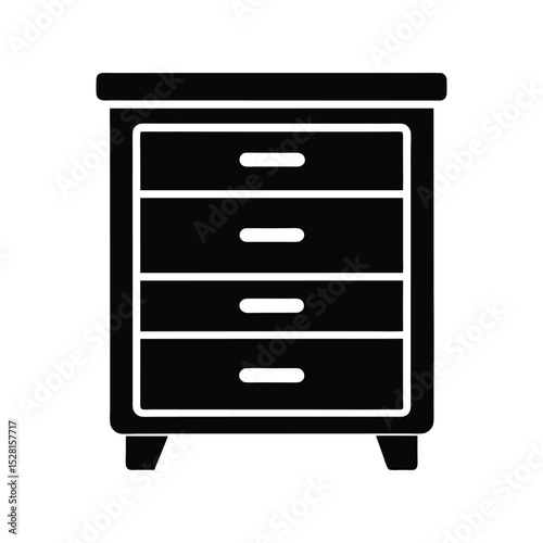 Chest of Drawers Vector Illustration for Home Furniture and Interior Design