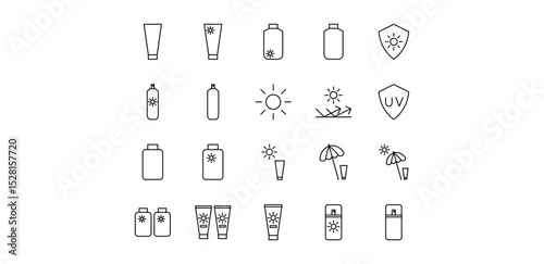 sunscreen pack icon illustration