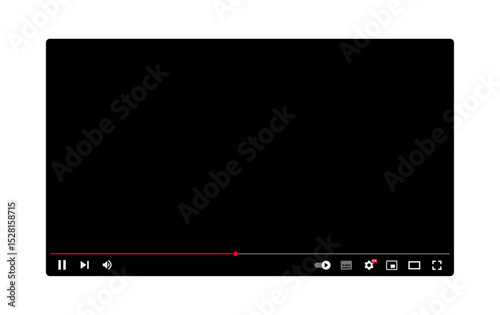 Social media player screen display ui mockup