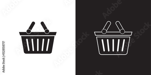 Shopping basket vector icons. 