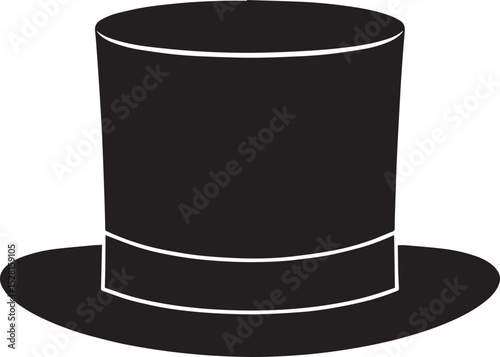 Top Hat Silhouette Black Vector | Vintage, Fashion & Classic Style Clipart