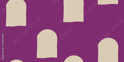 Abstract Geometric Arches on Purple Pattern