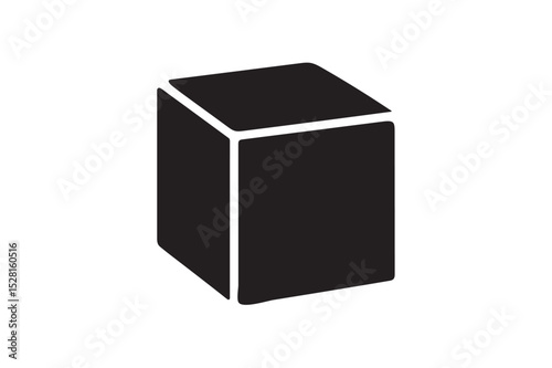 A black box with the words  open  silhouette on white background.