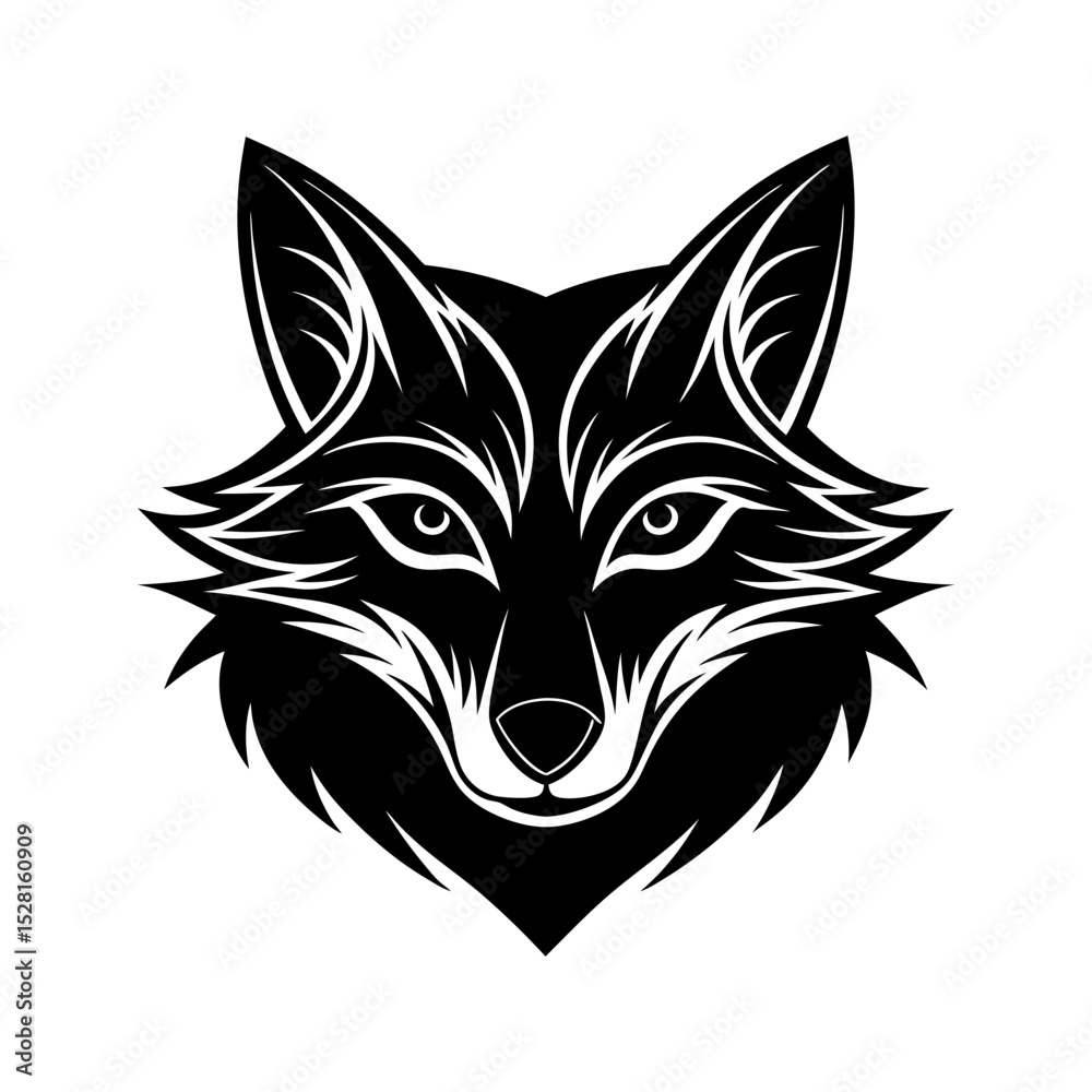 Fototapeta premium fox face face for app logo vector art silhouette