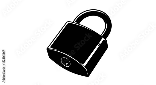 Classic padlock in black and white illustration design  