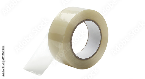 Clear adhesive transparent packing tape roll for sealing boxes isolated on a transparent background