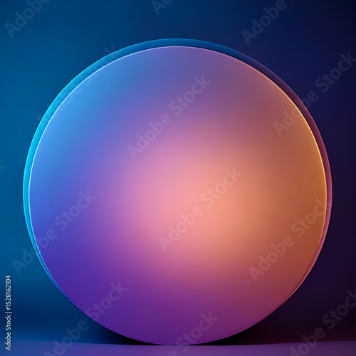 Gradient Circle Abstract Background with Neon Lighting