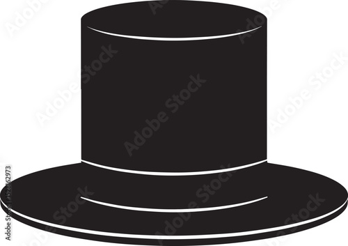 Top Hat Silhouette Black Vector | Vintage, Fashion & Classic Style Clipart