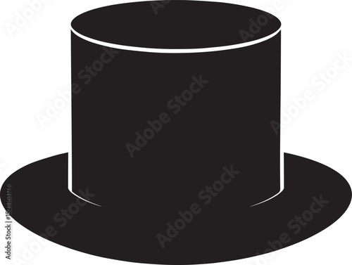 Top Hat Silhouette Black Vector | Vintage, Fashion & Classic Style Clipart
