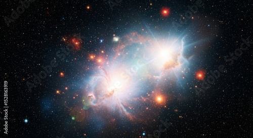 Stunning cosmic nebula and star formation in deep space for astronomy exploration