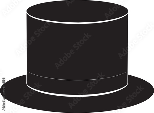 Top Hat Silhouette Black Vector | Vintage, Fashion & Classic Style Clipart