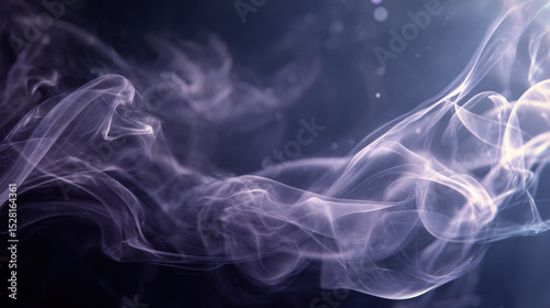 Swirling smoke creates ethereal patterns in dark background