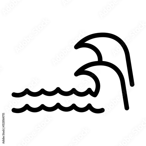 sea waves line icon