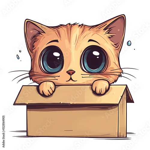 Curious Kitten in Box