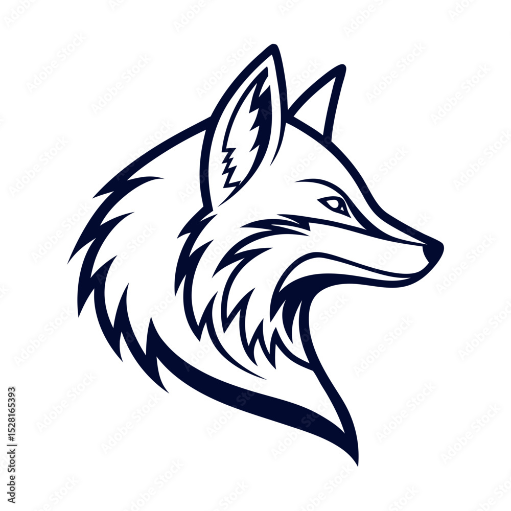 Obraz premium fox head logo template business logo concept vector art silhouette