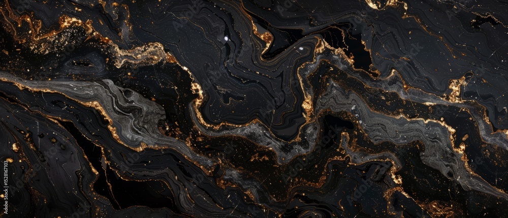 Fototapeta premium Abstract Black Gold Marble Texture Background
