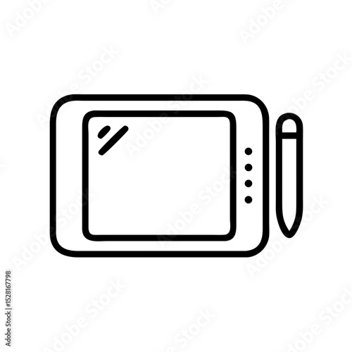 Digital drawing tablet with stylus for creative design work  