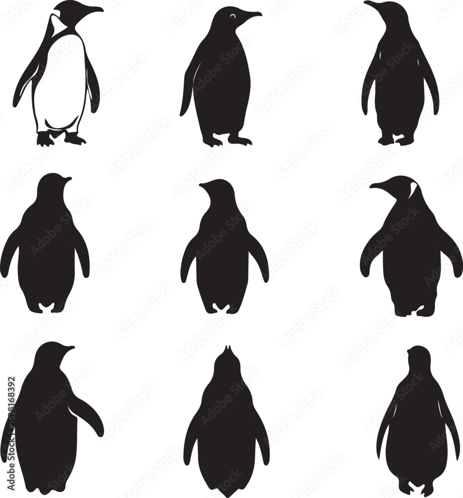 Obraz premium penguin silhouettes collection