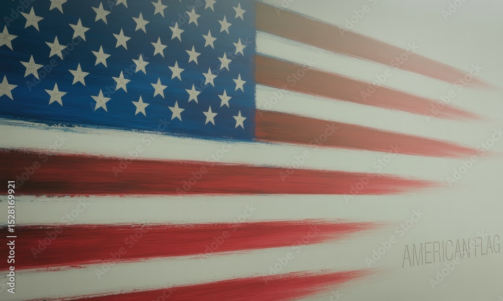 Obraz premium Painted american flag red white and blue stripes texture background