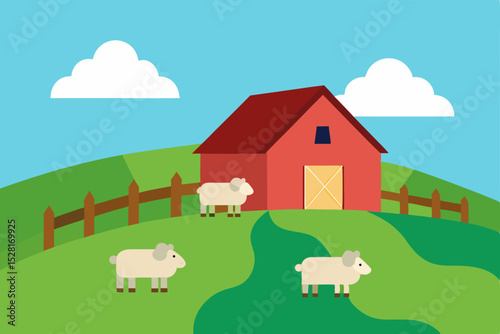 farm with sheep